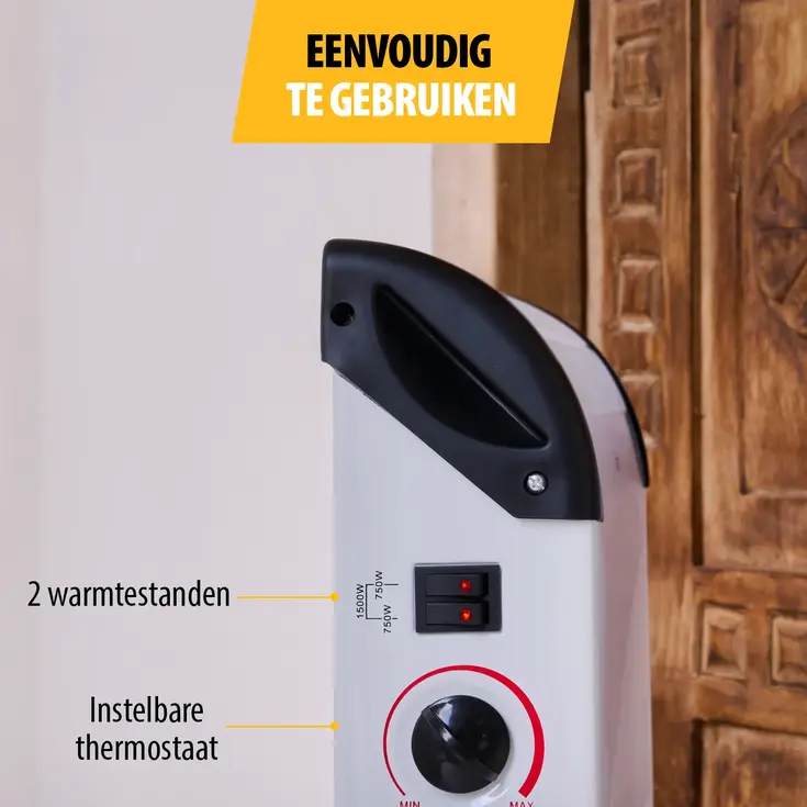 Convector Elektrische kachel - 2 Standen - 1500W