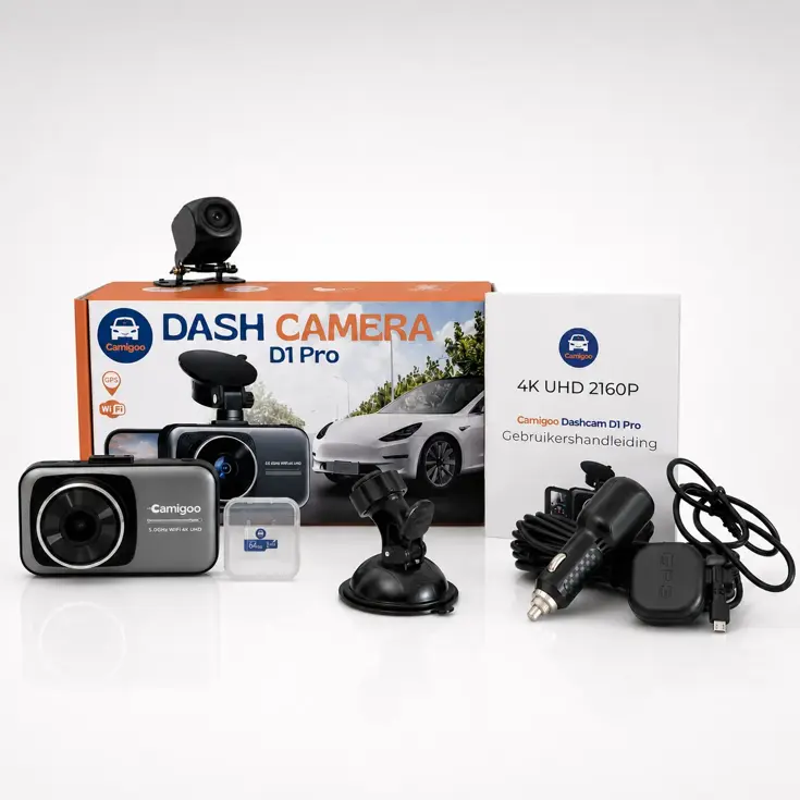 2CH Dashcam - WiFi GPS 4K 64GB - D1 Pro Dashcam