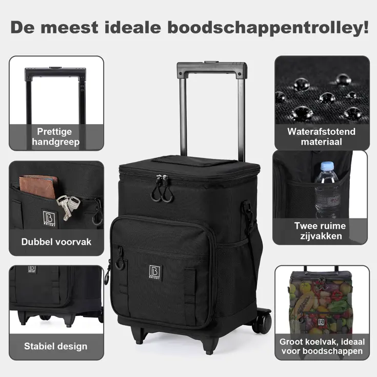 Boodschappentrolley met koelvak 32L
