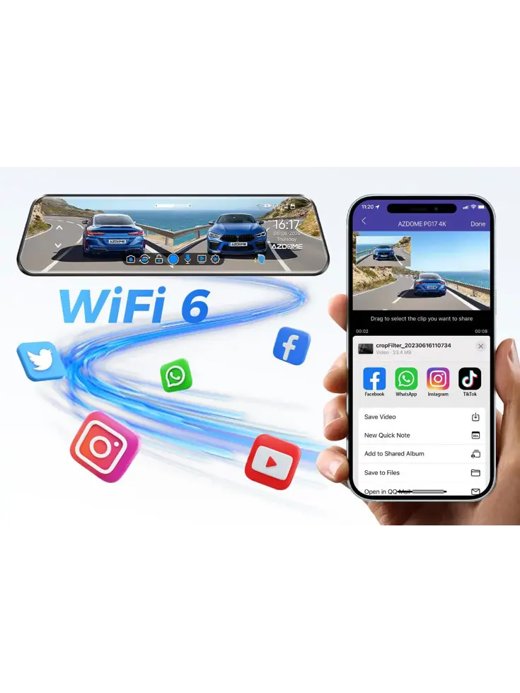 PG17 Max 4K 2CH Wifi GPS 64gb dashcam