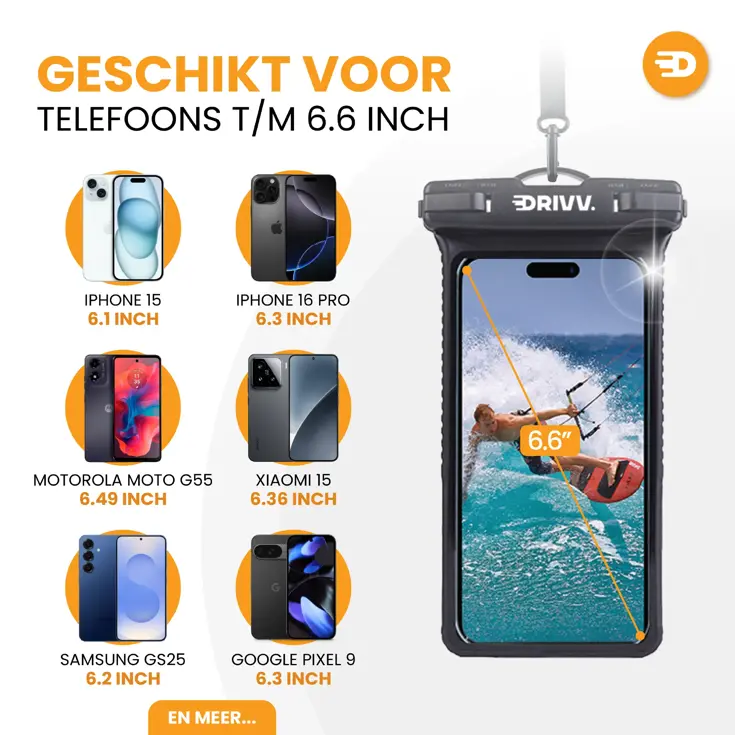 Drivv. Waterdicht Telefoonhoesje - Hardcase