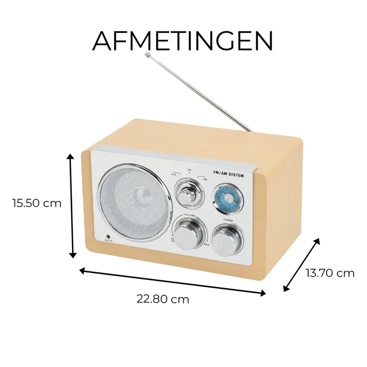 FM radio AUX input Retro design