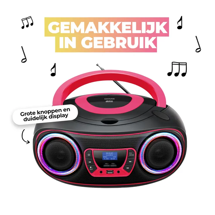 TDB212PINK DAB+/FM Radio Boombox