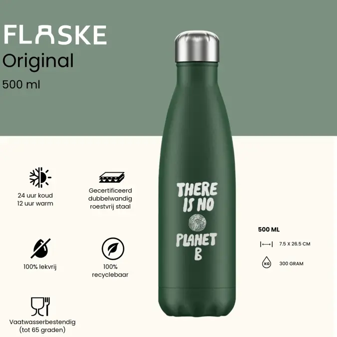 FLASKE 500 ml RVS Drinkfles
