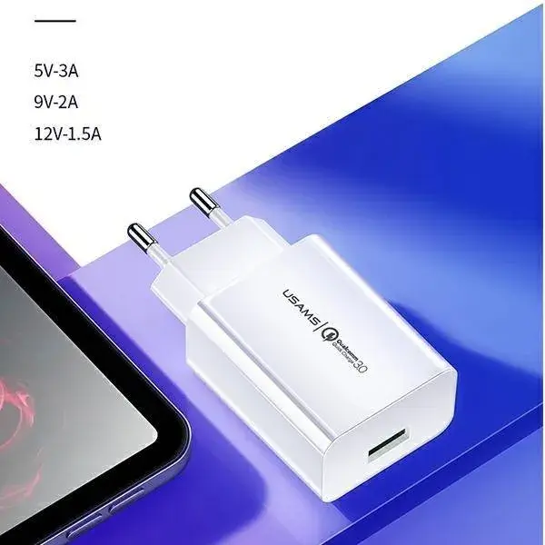 USB-A/USB-C Oplader - 1m - Zwart