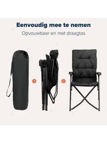 Campingstoel Luxe Duo – Draagtas – Zwart