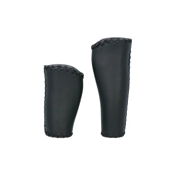 Ergonomische leren handvatten 135/92mm zwart