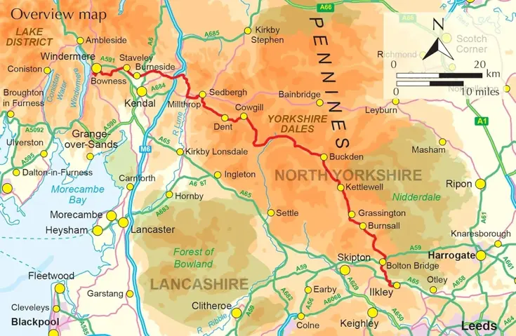 Kaartgids Booklet The Dales Way Map
