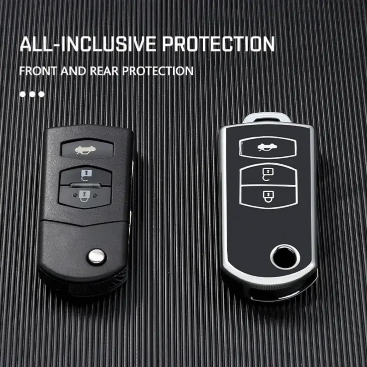 TPU Sleutelhoesje voor Mazda zwart C3