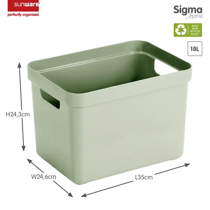 Sigma home - Opbergbox - 18L - 4-delig