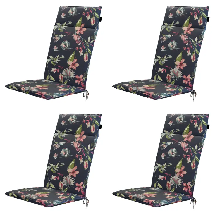 Cato - Tuinstoelkussen Hoge Rug - Set van 4