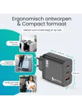 Snellader - 65W GaN - 3 Poorten