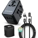 Remodius Wereldstekker met Universele Oplaadkabel