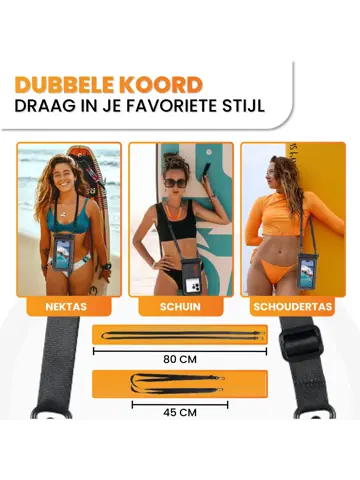 Waterdichte Telefoonhoesje 6.8" Zwart - Drijvend