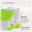 Packing cubes compressie set – 6-delig – Groen