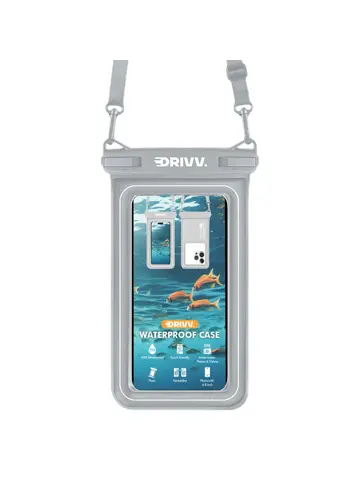 Drivv. Waterdicht Telefoonhoesje - 6.8" Grijs