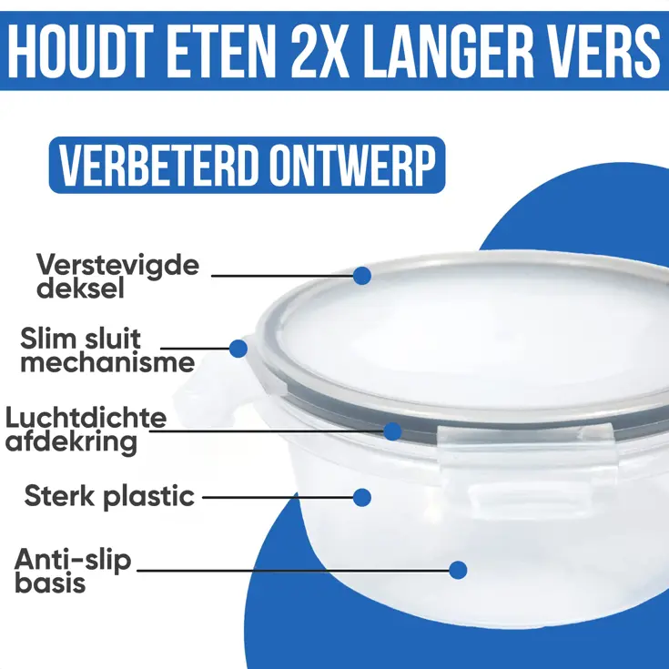 Vershoudbakjes Plastic - 18 Delig
