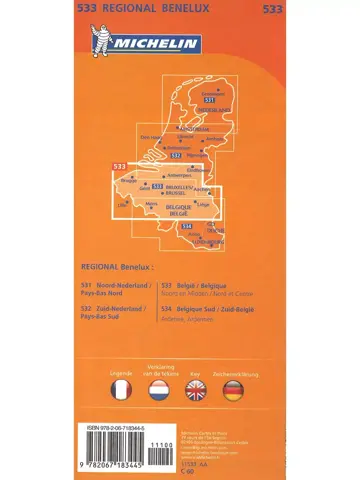 Michelin wegenkaart Regional 533 België noord & midden
