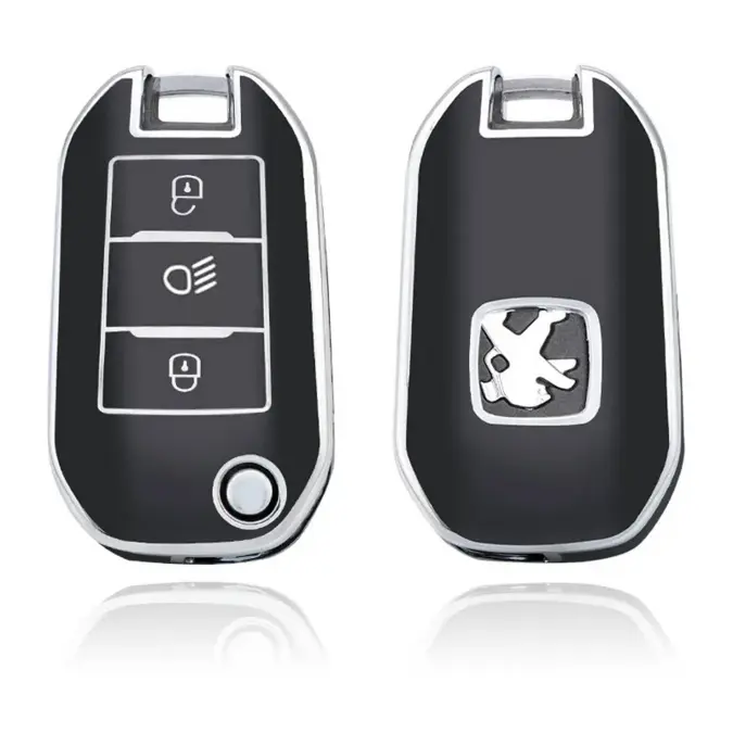 Dutch Shield Sleutelhoesje  Peugeot zwart A3B