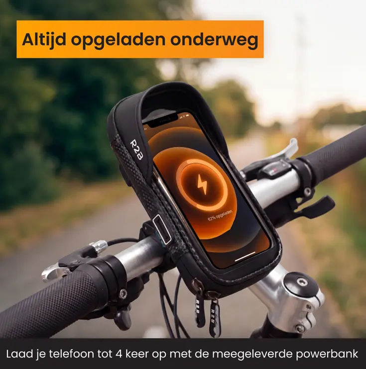 Telefoonhouder Fiets +Powerbank 10000 mAh