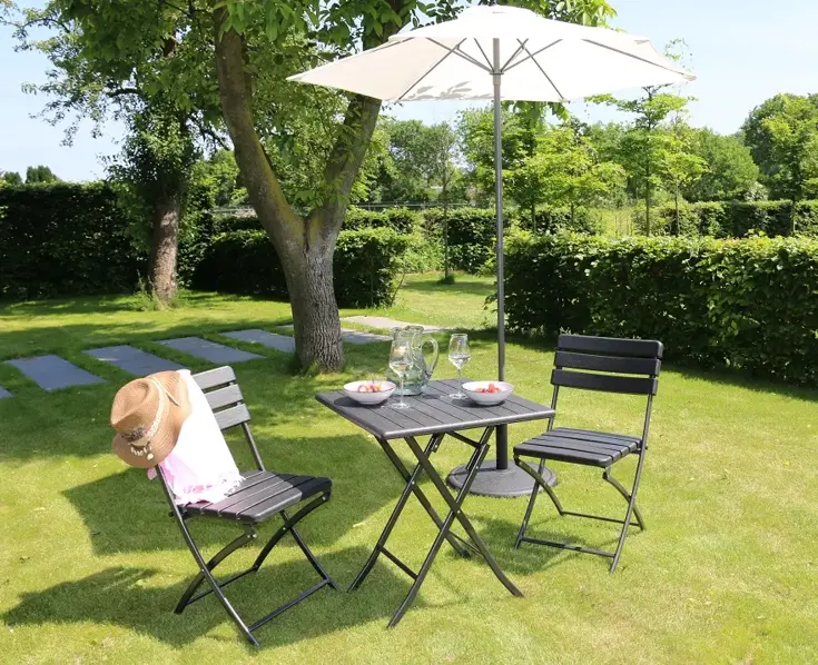 Bistrotafel 62x62cm - zwart - houtlook