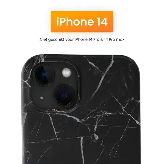 R2B iPhone 14 Hoesje Marmer + Screenprotector