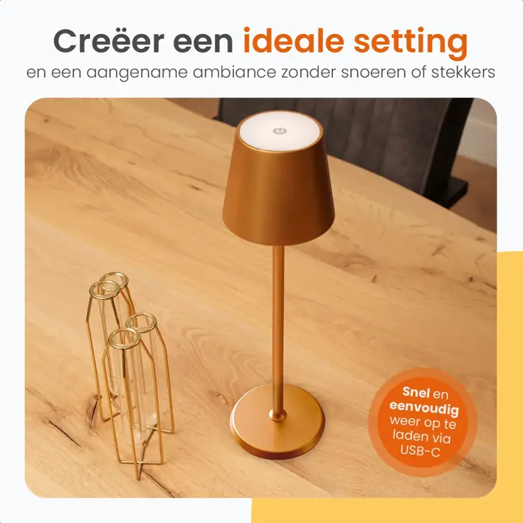 Essence Tafellamp Oplaadbaar - 38cm - LED