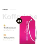 Aluminium kofferlabels – 4 stuks – Roze