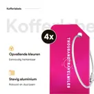 Aluminium kofferlabels – 4 stuks – Roze