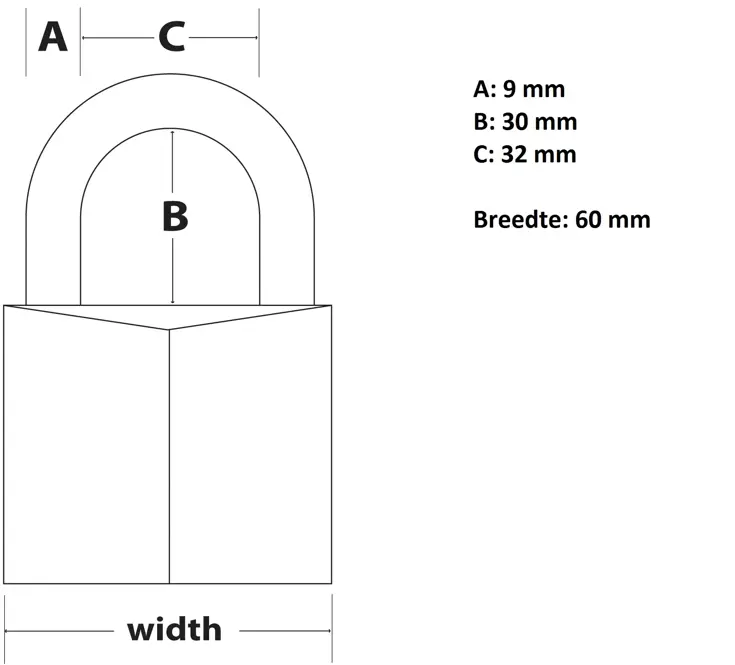 Hangslot - 60mm - O9mm
