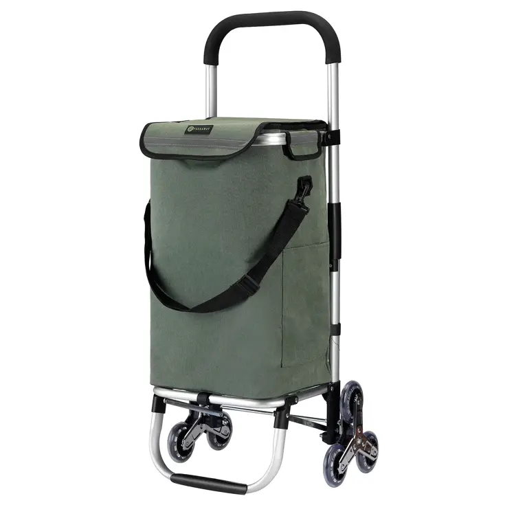 40L boodschappentrolley met trapwielen