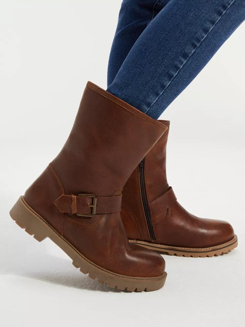 Outdoor Laarzen Bruine Leren Laarzen Dames Jada – Laarzen Dames