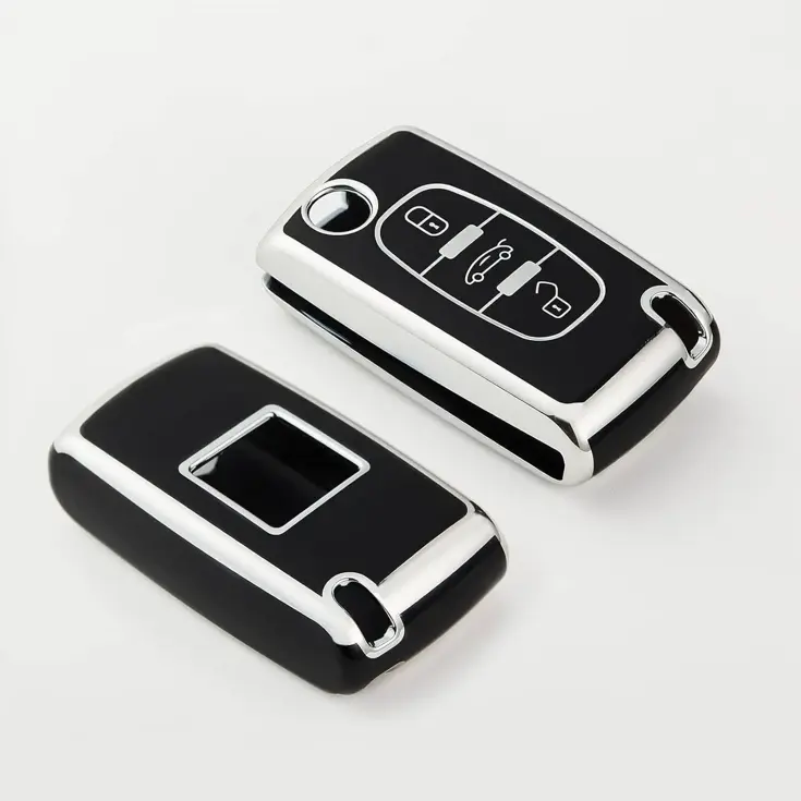 TPU Sleutelhoesje voor Peugeot zwart D3