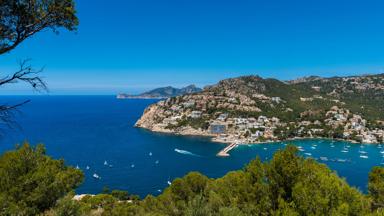 High angle view on Port d'Andratx, Mallorca, Balearic Islands, Spain.