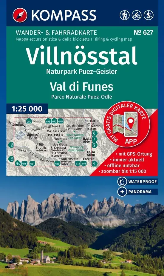 Wandelkaart WK627 Villnösstal Val di Funes