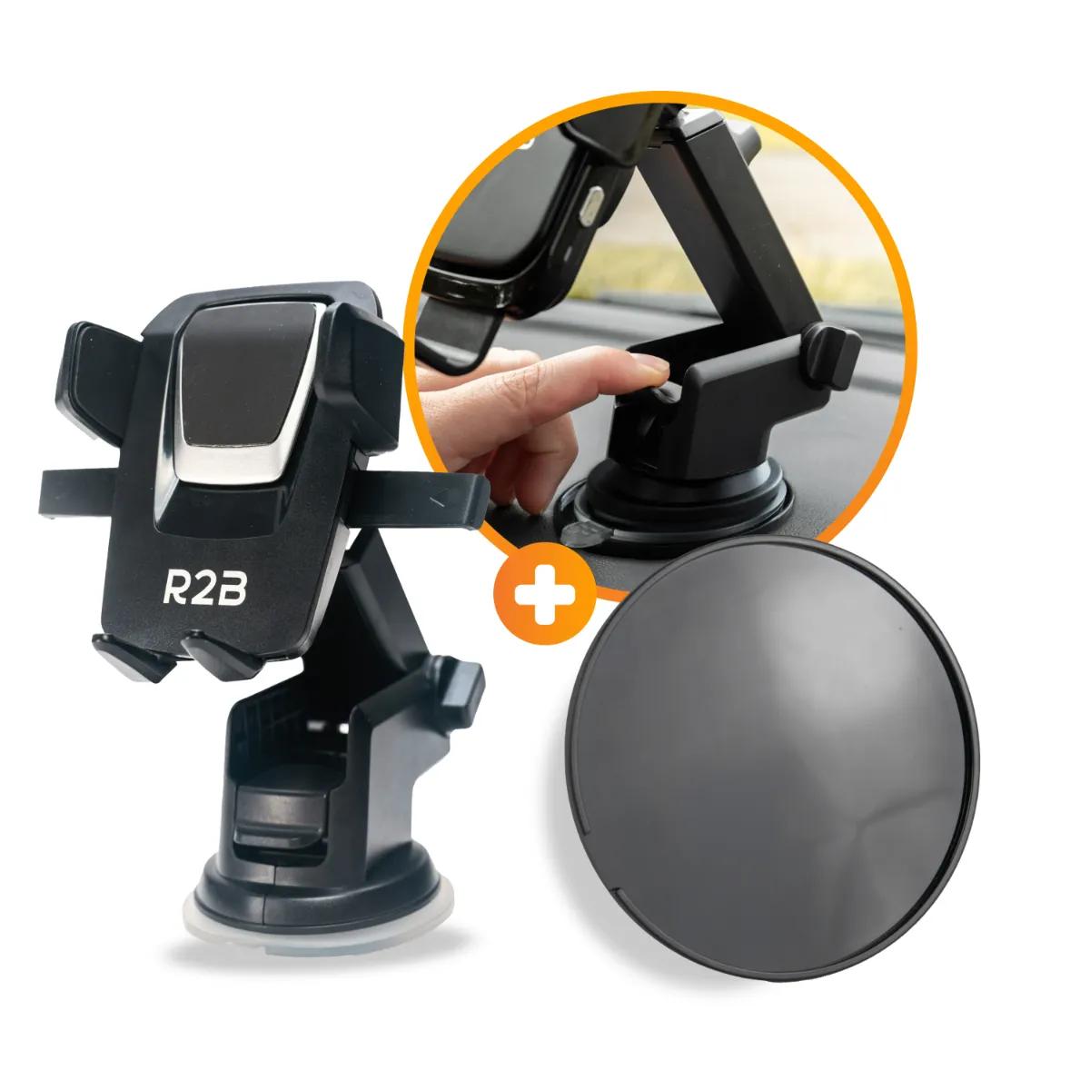 R2B  Telefoonhouder Auto Zuignap met Dashboard Pad  Zwart main product image