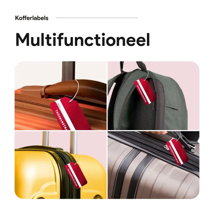 Aluminium Bagagelabel – 2 stuks – Rood