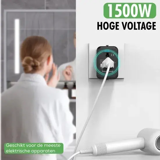 Universele Reisstekker – USB & USB-C