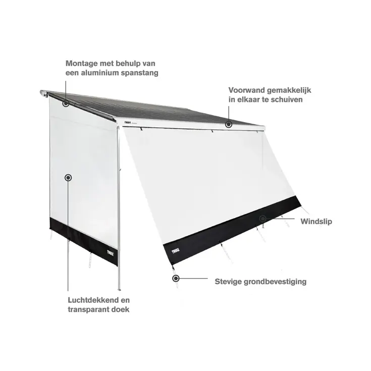 sun blocker G2 voorwand 1,00x1,70m