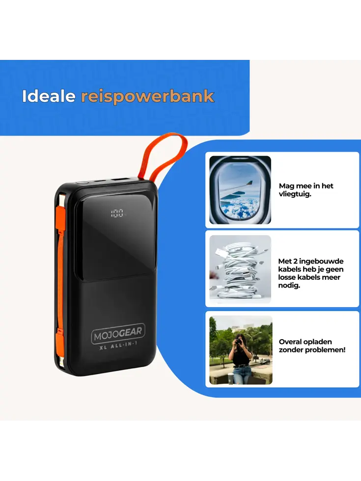 XL All-in-1 Powerbank 20.000 mAh met Kabels
