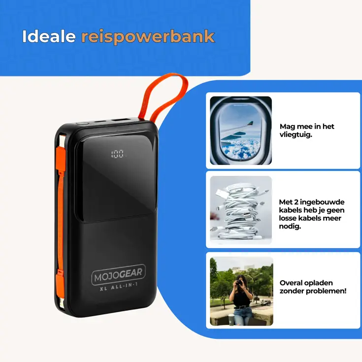 XL All-in-1 Powerbank 20.000 mAh met Kabels