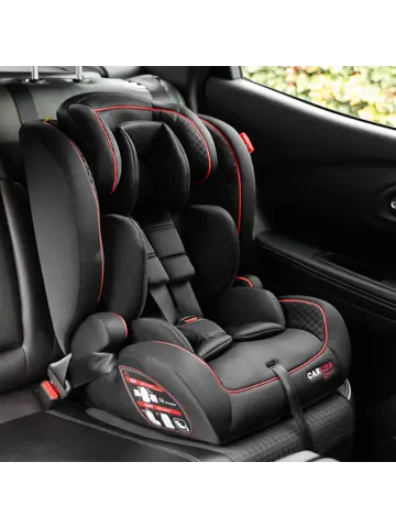 Luca I-Size Zitverhoger Zwart/Rood 76-150cm