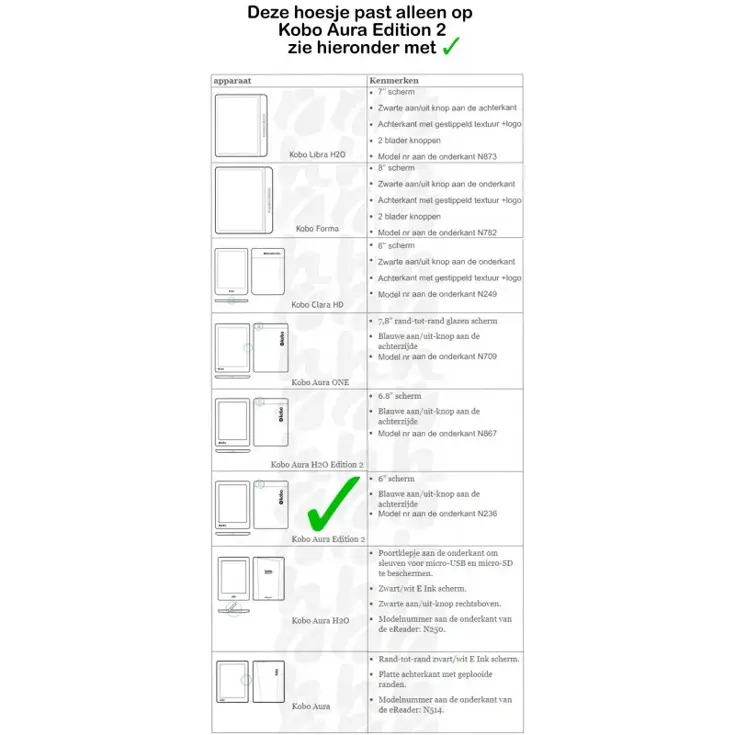 Hoesjes Boetiek - Sleepcover Kobo Aura edit.2