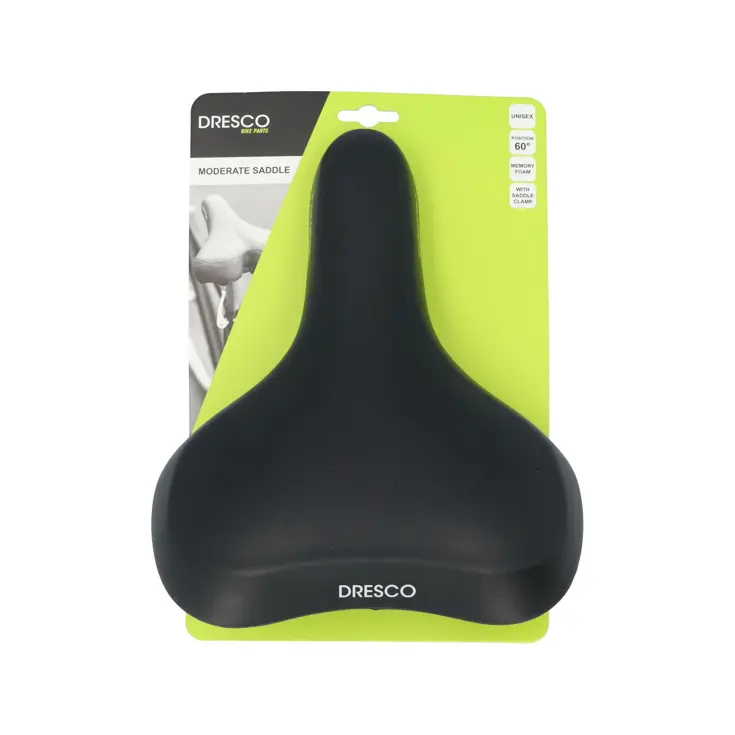 Zwart Unisex Fietszadel met Memory Foam 26x21 cm