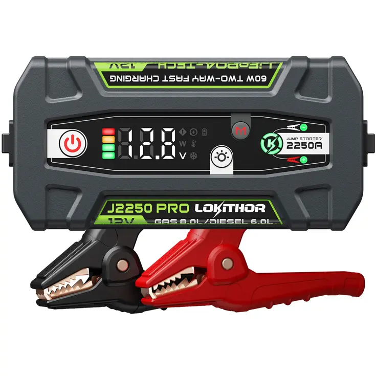 Jumpstarter 12V 2250A met Powerbank en LED Zaklamp