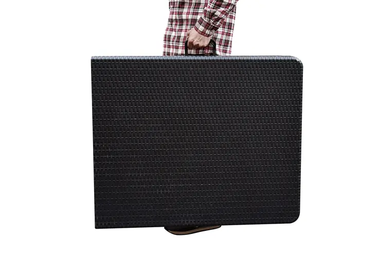 Klaptafel - 180cm - zwart - wicker