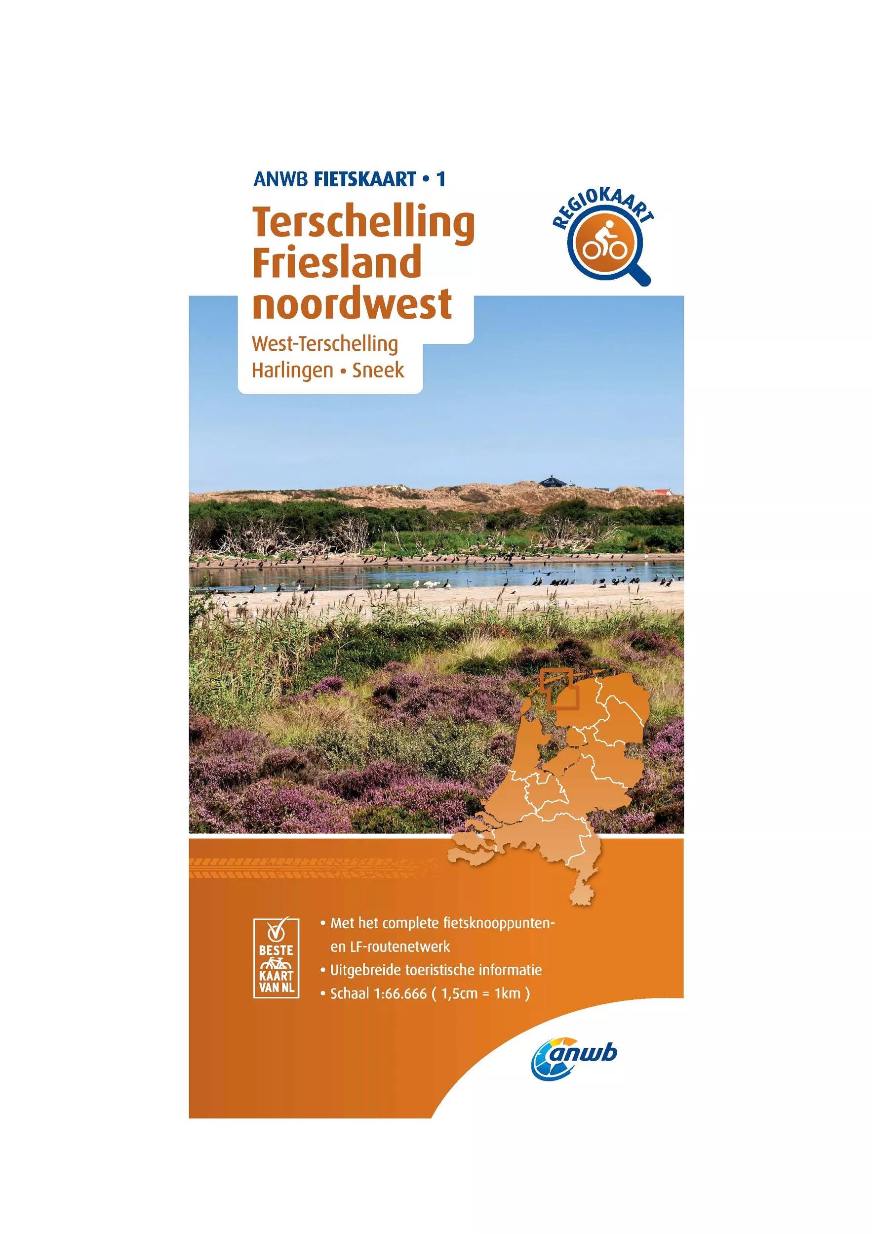 ANWB  Fietskaart 1- Terschelling-Friesland-Noordwest main product image