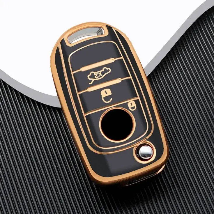 TPU Sleutelhoesje voor Fiat / Abart goud B3