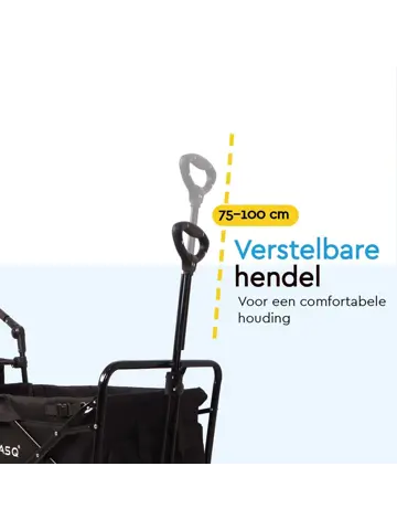 Bolderkar  Deluxe- Opvouwbaar - 100kg -Zwart