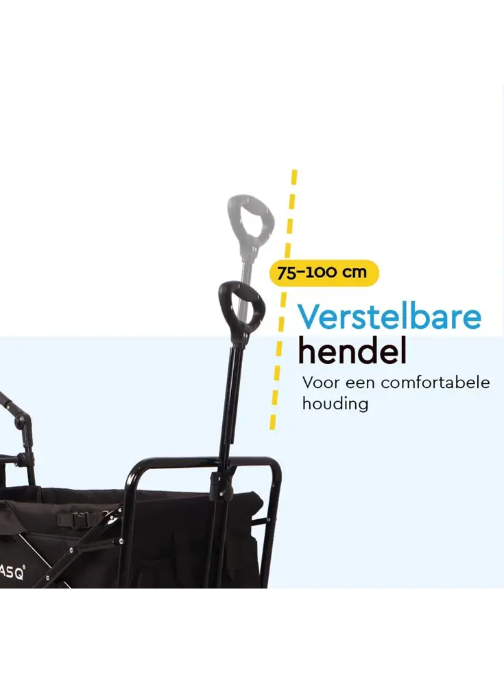 Bolderkar  Deluxe- Opvouwbaar - 100kg -Zwart